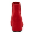 thumbnail image 2 of INC Womens Red Comfort Omira Pointed Toe Block Heel Zip-Up Booties 5 M, 2 of 4