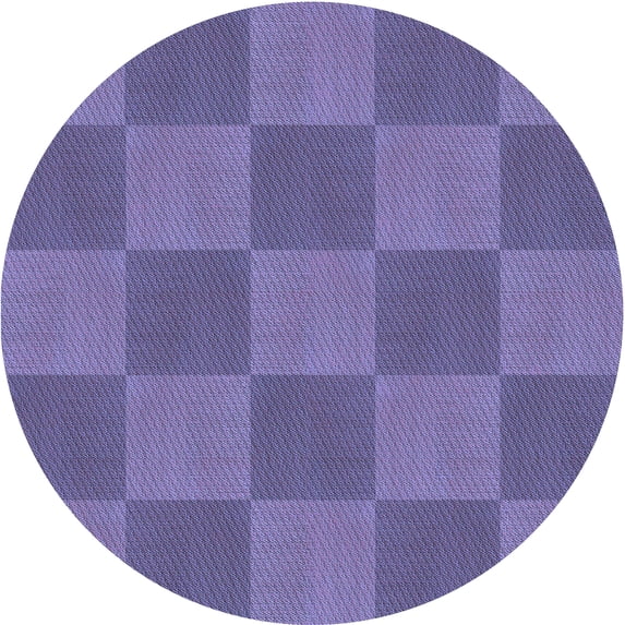 Ahgly Company Machine Washable Indoor Round Transitional Deep Periwinkle Purple Area Rugs, 4' Round