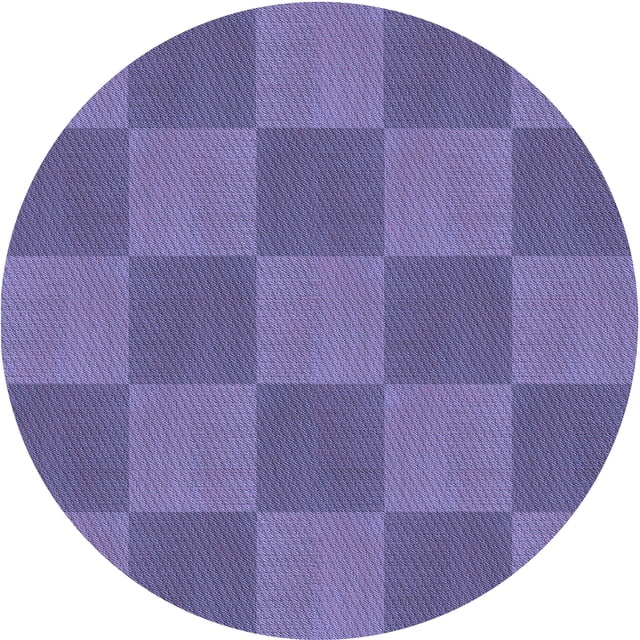 Ahgly Tapis Rond Lavable en Machine Intérieur Transitionnel Violet Pervenche Profond, 3 Pieds Rond