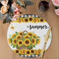 thumbnail image 3 of Sunflowers Round 13 Inch Placemats Set of 2, Summer Botanical Yellow Floral Butterfly Plaid HeatResistant Non Slip Place Mats for Dining Table, Wipeable Braided Kitchen Table Mats for Housewarming, 3 of 9