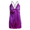 thumbnail image 3 of Lencería para mujer Salvador Ropa de Dormir con Tiras de Encaje XL Púrpura, 3 of 10