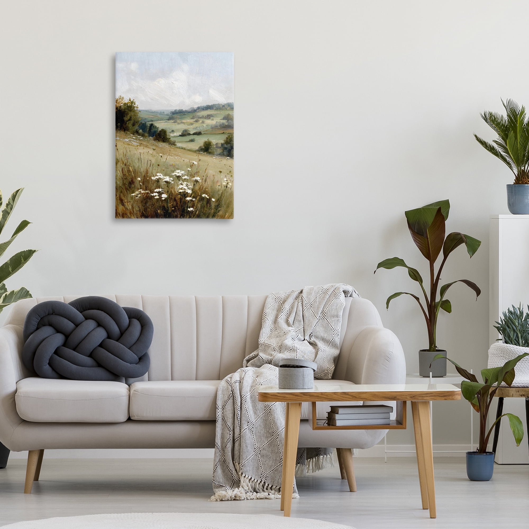 Stupell Industries Hill of White Flowers Canvas Wall Art, design by Petal Prints Design