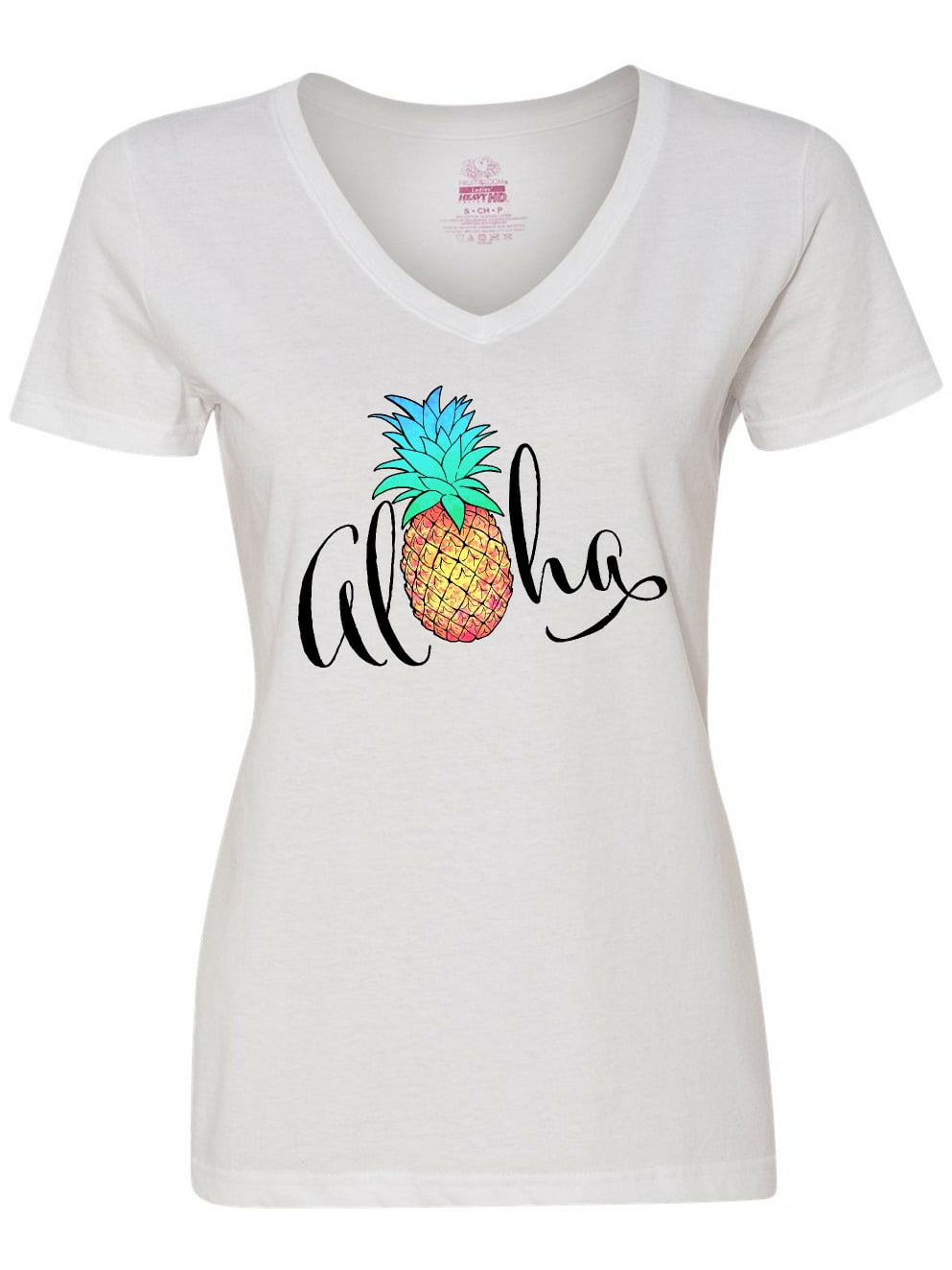 Green Pineapple Women's V-Neck T-Shirt 