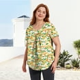 thumbnail image 6 of Womens Plus Size Summer Floral Tunic Tops Dressy Casual Blouses Short Sleeve T-Shirts for Leggings, 6 of 7