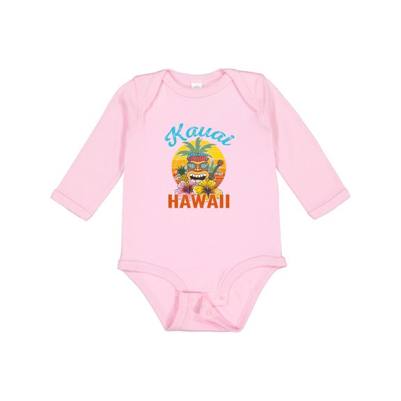 Inktastic Kauai Hawaii Vacation Tiki Boys or Girls Long Sleeve Baby Bodysuit