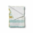thumbnail image 2 of Anchor Soft Flannel Fleece Throw Blanket, Nordic Marine Golden Yellow Anchor Striped Background Old-Fashioned Artwork, Cozy Plush for Indoor and Outdoor Use, 50" x 60", Pale Blue White, by Ambesonne, 2 of 6