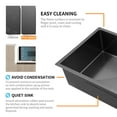 thumbnail image 3 of 17-inch Gunmetal Black Undermount Kitchen Sink, 16 Gauge Stainless Steel Single Bowl Bar Sink, 3 of 10