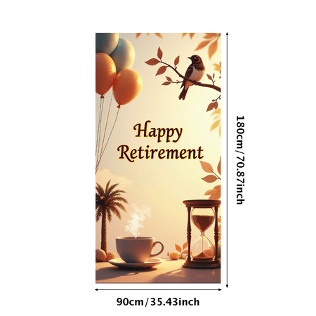 LUUFILx Retirement Backdrop Banner Blue Balloons Stars Decoration Party Supplies Celebration Background Happy Retirement New Journey Photography Props Decorations