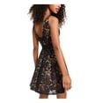 thumbnail image 2 of CITY STUDIO Womens Black Spaghetti Strap Fit + Flare Party Dress 1, 2 of 4