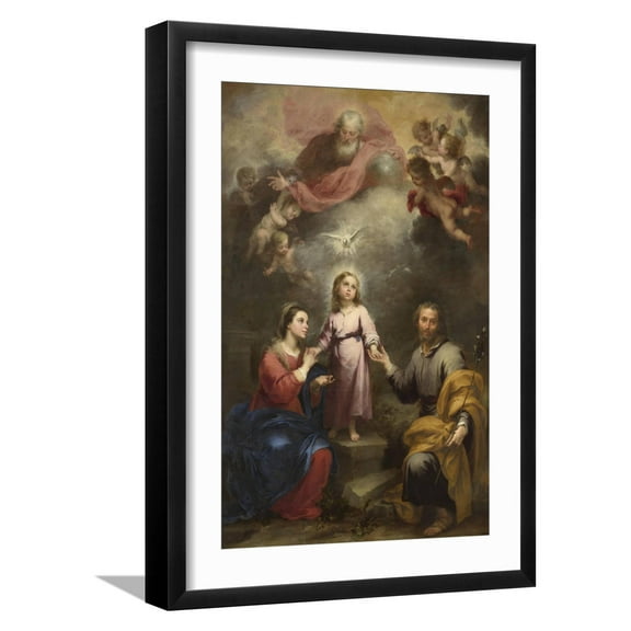Art.com The Heavenly and Earthly Trinities (The Pedroso Murill), C. 1680 Giclee Print by Bartolomé Estebà n Murillo, Black Frame Wall Art, 17" x 23"