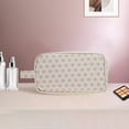 thumbnail image 5 of Bolsas de maquillaje de moda rectangular única 1 Pc para viajar, grande, caqui, gris, poliéster, 5 of 5