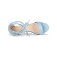 thumbnail image 4 of BLISSFUL STEP Inspired Women's Kitten Heel Lace Up Open Toe Sandals Sky Blue (Size 8), 4 of 7