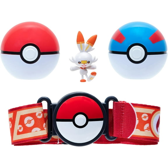 Pokemon Clip 'N' Go Poke Ball & Great Ball Belt Set - Scorbunny