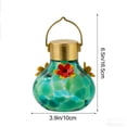 thumbnail image 3 of HCBY Solar Lighted Hummingbird Feeder, Crackle Glass Design, Flower Ports, Outdoor Hanging Bird Feeder for Garden & Patio, 3 of 7