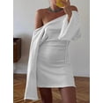 thumbnail image 3 of Gupgi Femmes Tricot Solide Couleur Dos Nu Manches Longues Décontracté en Vrac Mini Robe, 3 of 6