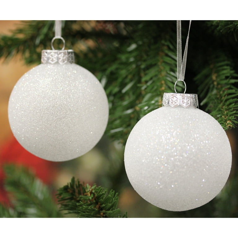 SLEETLY Silver Christmas Ornaments for Tree Holiday Xmas Decorations for  Christmas, Large Shatterpoof Plastic 3.15 Inch Snow Balls and Clear Swirl