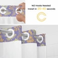thumbnail image 2 of Abstract Flowers No Hooks Shower Curtain with Snap-in Liner Orange Yellow Dandelion Lavender Floral Plant Leaf Purple Shower Curtains for Bathroom, Waterproof, Easy Install, Washable 54"x78", 2 of 9