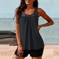 thumbnail image 6 of Womens Flowy Tankini Tops Modest Bathing Suit Loose Fit Two Piece Swimsuit Scoop Neck Swim Tops High Waisted Bottom, L, 6 of 7