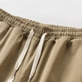 thumbnail image 3 of Men's Casual Cargo Shorts Below Knee Length Fashion Streetwear Loose Fit Short Pants, Summer Elastic Waist Outdoor Hiking Shorts with Large Flap Side Pockets for Men, 3 of 8