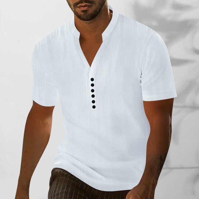pstuiky camiseta de hombre, Camiseta/Camisa informal de manga corta con cuello redondo y color liso para hombre ropa de hombre xl