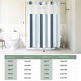 thumbnail image 6 of No Hook Shower Curtain with Snap in Liner, Navy Blue Teal Geometric Stripes Curtain Set See-Through Top Double Layers Gradient Line Minimalist Style Shower Curtains for Bathroom Decor, 72x72in, 6 of 9