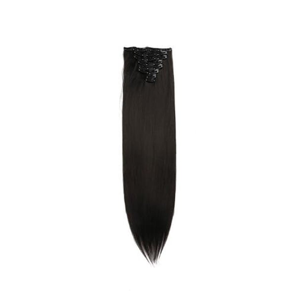 onlyliua Ofertas Del Prime Day de Hoy 2024 Peluca Femenina de Ocho Piezas de Cabello Liso, Extensión de Cabello Liso Sin Costuras 18 Tarjetas, Pieza de Peluca de Fibra Química