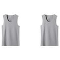 thumbnail image 1 of Sonducket Camiseta térmica de capa Base de invierno para correr, chaleco cálido para ejercicio, ropa interior sin mangas de diseño Simple de Blanco Gris O-cuello 2Conjunto, 1 of 6