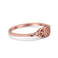 thumbnail image 2 of Petite Dainty Celtic Crescent Moon Rose tone Band 925 Sterling Silver Size 12, 2 of 6
