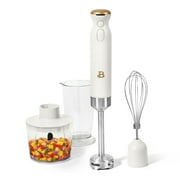 Beautiful Cordless Immersion Blender with Chopper, Whisk & Measuring Cup, White Icing by Drew Barrymore