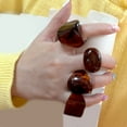 thumbnail image 4 of Allergy Resistant Retro Resin Jewelry Modern Geometric Ring Sturdy Lightweight Unisex Gift Minimalist Resin Band, 4 of 16