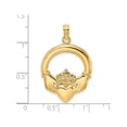 thumbnail image 3 of 14K Polished Large Claddagh Heart Charm Yellow Gold Material Delicate Sleek Trendy A thoughtful gift for anniversaries birthdays or special occasions, 3 of 4
