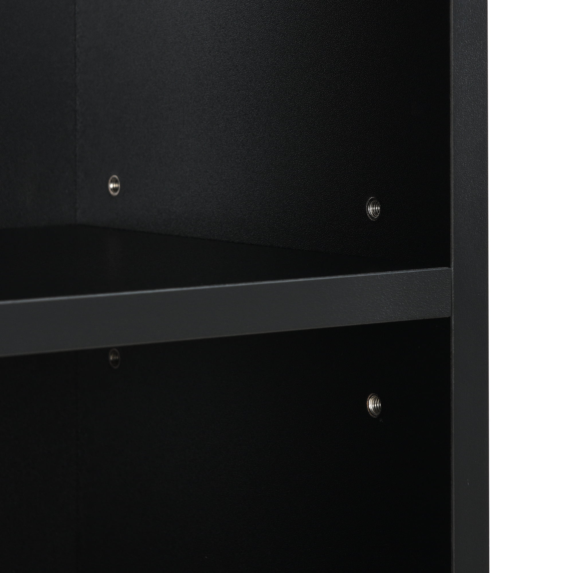 71''T Combined Book Shelf, Adjustable Narrow Storage Cabinet, Tower Display Rack for CD DVD Storage, Corner Wall Bookcase w/Adjustable Shelf, Black