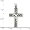 thumbnail image 4 of Sterling Silver Antiqued Solid Textured Cross Pendant (Width 19.5) (Length 36) - Jbsp, 4 of 5