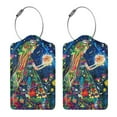thumbnail image 3 of Pofeuu Colorful Floral Forest Fairy Print Luggage Tags, Privacy Cover ID Label with Stainless Steel Loop and Address Card for Travel Bag Suitcase-1, 3 of 5