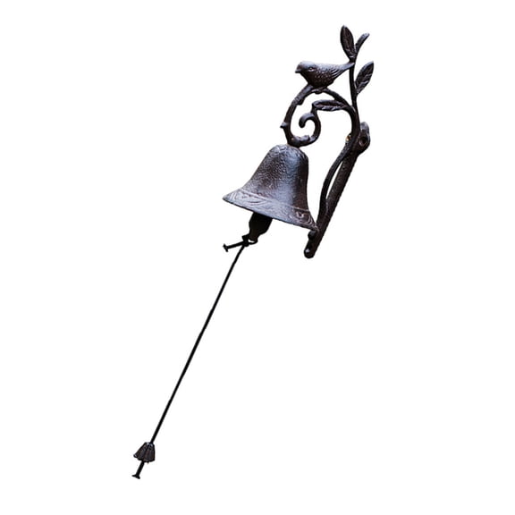 SEWACC Farmhouse Hanging Bells 1Pcs Cast Iron Doorbell 46x12 5in Brown Rustic Style