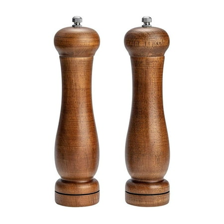 

2pcs Rubber Wood Pepper Grinder Manual Grinder for Home Kitchen Restaurant