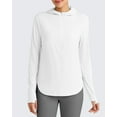 thumbnail image 2 of G4Free Lightbreeze Womens UPF 50+ Sun Shirts with Hoodie Long Sleeve Workout Tops Half Zip Rash Guard Hiking Fishing, 2 of 7