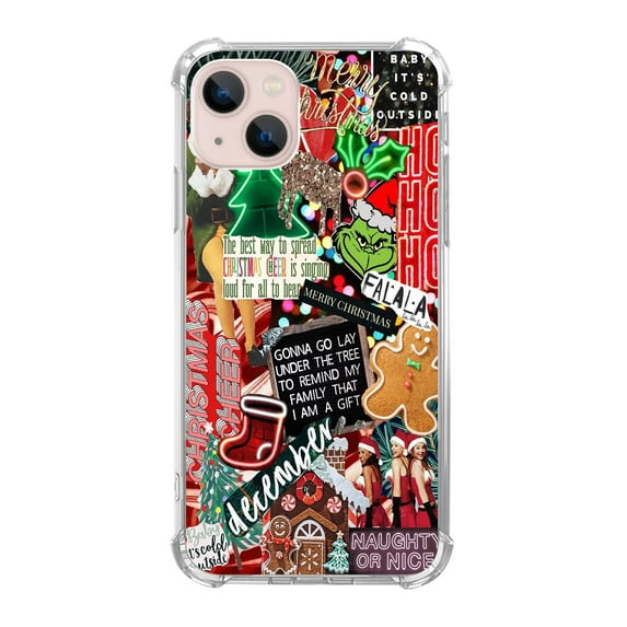 Christmas Collage Case Compatible with iPhone 14,Unique Trendy Design TPU Bumper Cover Case
