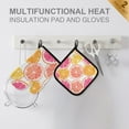 thumbnail image 4 of Yayeee Oven Mitts and Pot Holder Set of 2 Heat Resistant Kitchen Gloves Baking Hot Pad, Orange Grapefruit Slices, 4 of 5