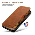thumbnail image 5 of ELEHOLD for iPhone 15 Pro 6.1" Retro Wallet Case Premium Leather with Card Slots Kickstand Function Magnetic Absorption Compatible with MagSafe Charging Shockproof Protective Case,Khaki, 5 of 11