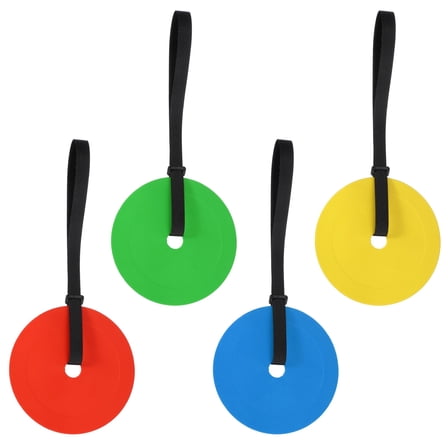 Uxcell Soccer Goal Target, Agility Hockey Shooting Goal Target Discs with 16 Straps Training Equipment, 16 Pcs & Rubber & Red/Blue/Green/Yellow -Fit For(Lacrosse Soccer Baseball