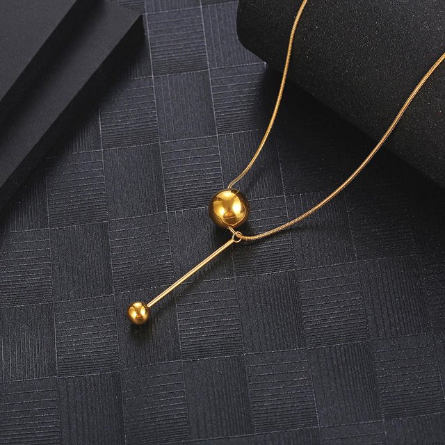 Ball Pendant Necklace Titanium Steel Chain for Anniversary Girlfriend Mother Salvador Collar colgante