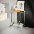 thumbnail image 4 of Acrylic Small Side Table with Square Leg - 13.4'' L x 11.5'' W x 19.6'' H - Small Nightstand Bedside Table 2-Tier Clear End Table for Living Room, Bedroom, 4 of 6