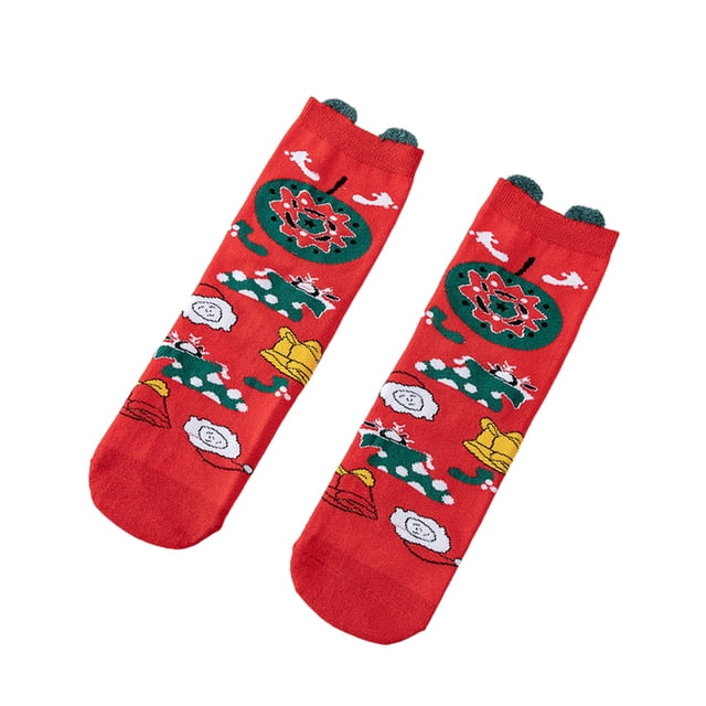 Warm Socks with Cute Cartoon Designs Mid Calf Length for Autumn Winter Daily Wear