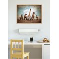thumbnail image 5 of Kate and Laurel Sylvie Dinos on the Run Framed Canvas Wall Art by Saint and Sailor Studios, 18x24 Natural, Modern Colorful Kid Toys Art for Wall, 5 of 6