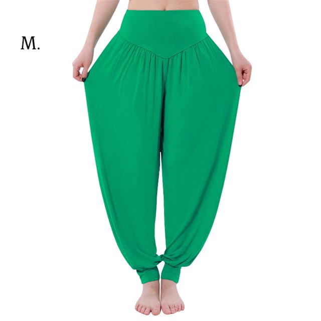 Pantalones de yoga Jumpingount para mujer Jogging sueltos casuales Verde M