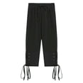 thumbnail image 3 of TiaoBug Boys Viking Pirate Pants Medieval Lace Up Ankle Banded Trousers Kids Halloween Fancy Dress Up Black 130/135, 3 of 5