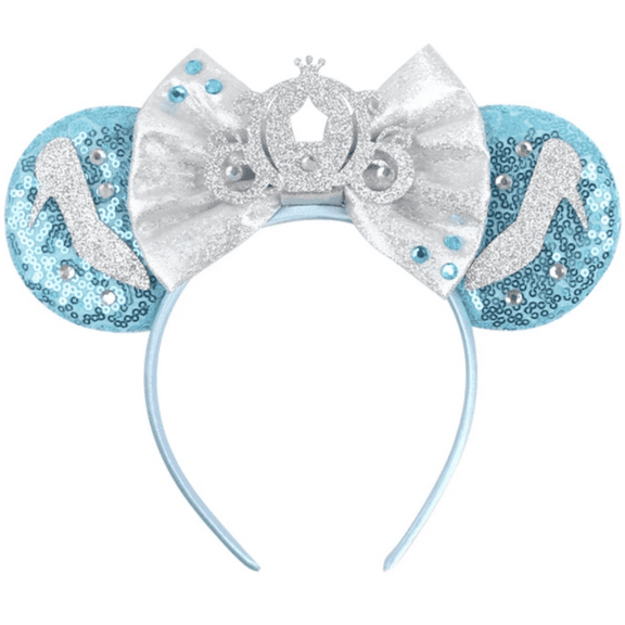 Blue Shoe Sequin Mickey Minnie Ears Headband / Minnie Inspired Princess Ears / Minnie Headband