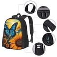 thumbnail image 3 of Balery Colorful Cloud Butterfly Sunflower Backpack for Men and Women - Durable 600D Oxford Cloth -Large Capacity, Water-Resistant School, Travel, and Hiking Bag, 3 of 7