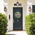 thumbnail image 3 of 24 Inch Spring Summer Ivory Floral Wreath, Lamb Ear Leaves Greenery Wreath for Front Door, Rustic Farmhouse Artificial Flower Wreath for Indoor & Outdoor Decor, 3 of 7